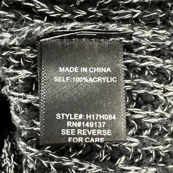 HYFVE Womens Black White Knitted Cold Shoulder Pullover Sweater Size Large - Picture 9 of 9